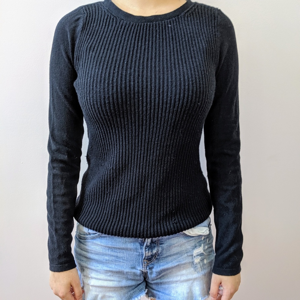 Banana Republic Basic Black Crew Sweater